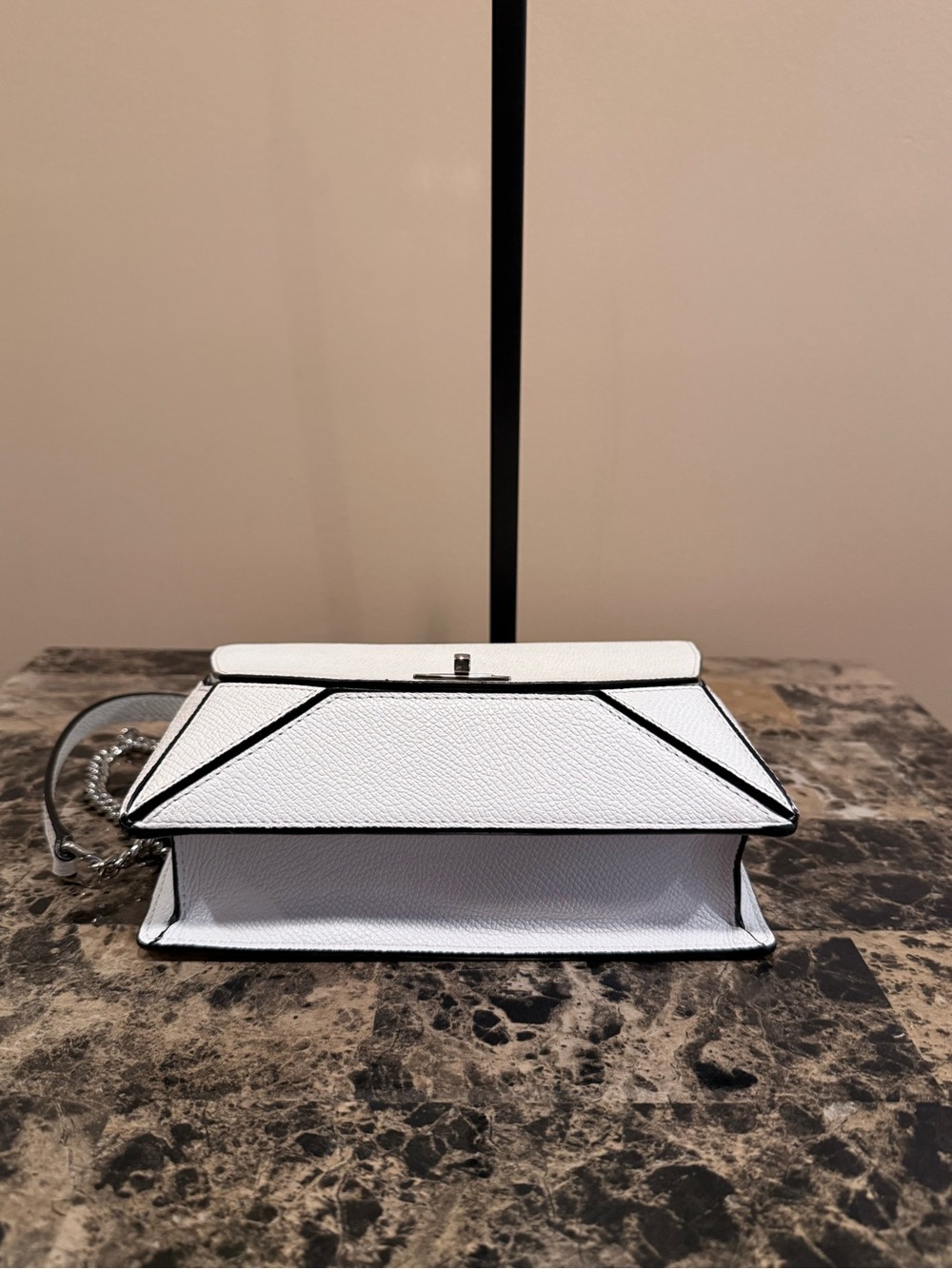 Henri Bendel Bijoux Party Chain Crossbody - White Pebbled Leather - Picture 5 of 16